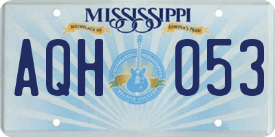 MS license plate AQH053