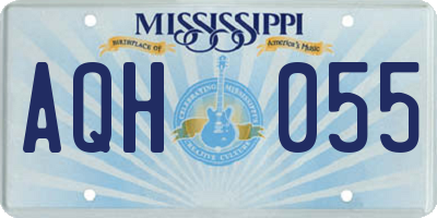 MS license plate AQH055