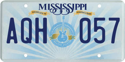 MS license plate AQH057