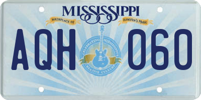 MS license plate AQH060
