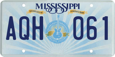 MS license plate AQH061