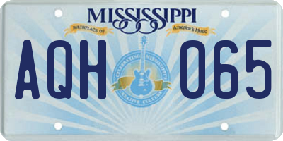 MS license plate AQH065
