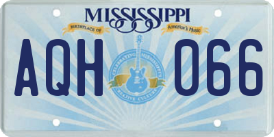 MS license plate AQH066
