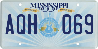 MS license plate AQH069