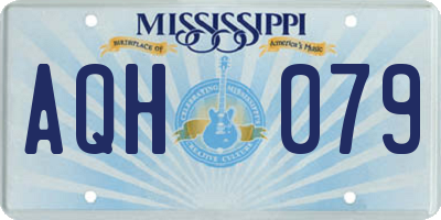 MS license plate AQH079