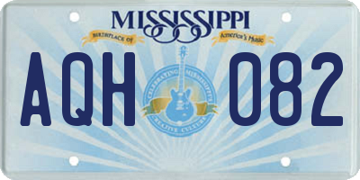 MS license plate AQH082
