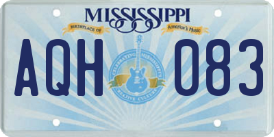MS license plate AQH083