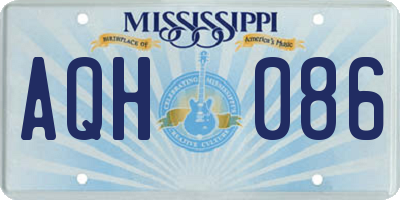 MS license plate AQH086