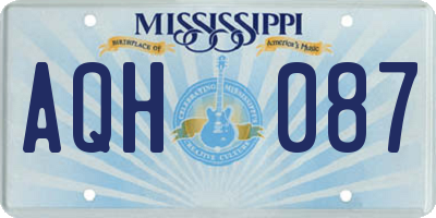 MS license plate AQH087