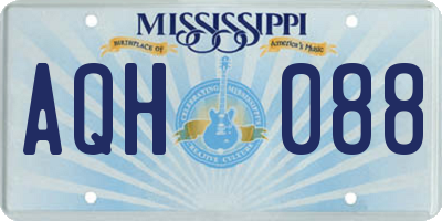 MS license plate AQH088
