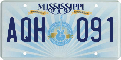 MS license plate AQH091