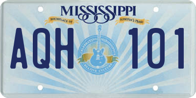 MS license plate AQH101