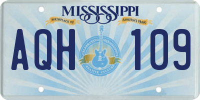 MS license plate AQH109