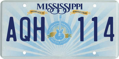MS license plate AQH114