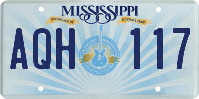 MS license plate AQH117