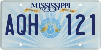 MS license plate AQH121