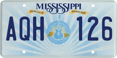MS license plate AQH126