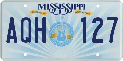 MS license plate AQH127