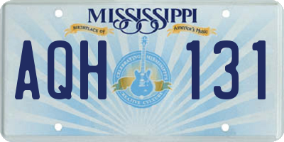 MS license plate AQH131