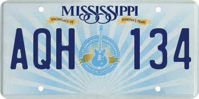 MS license plate AQH134