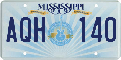 MS license plate AQH140