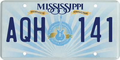 MS license plate AQH141