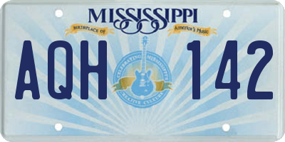 MS license plate AQH142