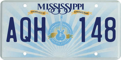 MS license plate AQH148