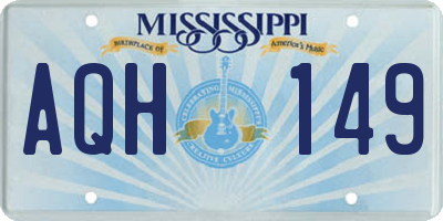 MS license plate AQH149