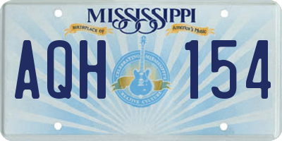 MS license plate AQH154