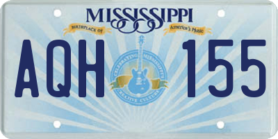 MS license plate AQH155