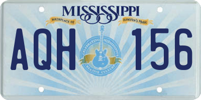MS license plate AQH156
