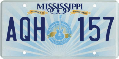 MS license plate AQH157