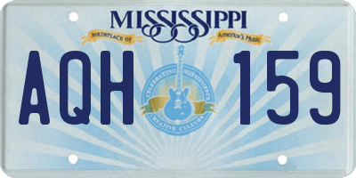 MS license plate AQH159
