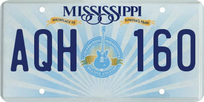 MS license plate AQH160