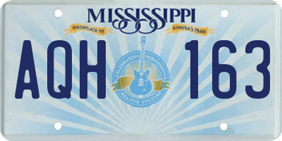 MS license plate AQH163