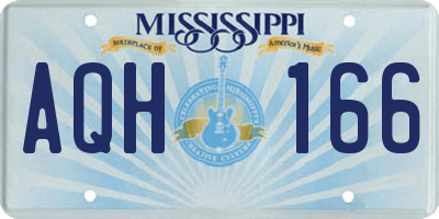 MS license plate AQH166