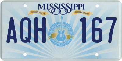 MS license plate AQH167