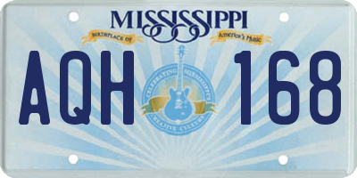 MS license plate AQH168