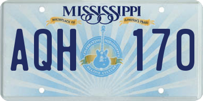 MS license plate AQH170