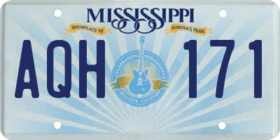 MS license plate AQH171