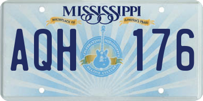 MS license plate AQH176