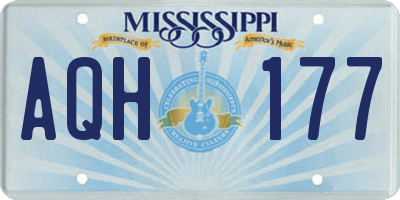 MS license plate AQH177