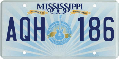 MS license plate AQH186