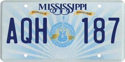 MS license plate AQH187