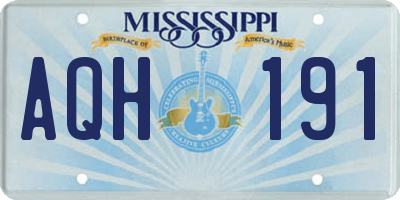 MS license plate AQH191