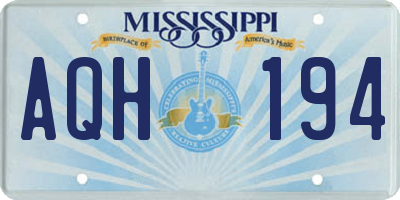 MS license plate AQH194
