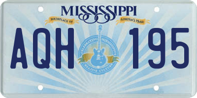 MS license plate AQH195