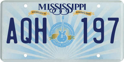MS license plate AQH197