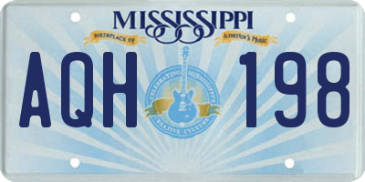 MS license plate AQH198